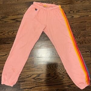 Aviator Nation Pink 5 Stripe Sweatpants